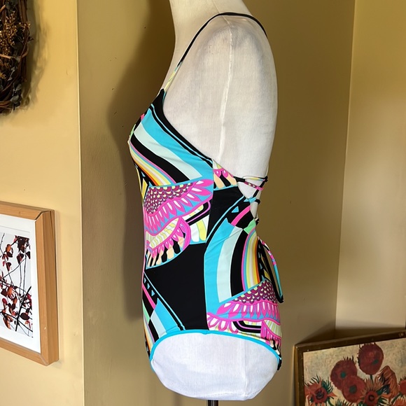 MARA HOFFMAN Size Small Colorful Phoenix Bird Sun Goddess One-Piece Swim $228 - Picture 10 of 16